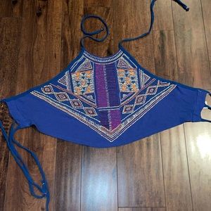 Free People Beaded Tie Top